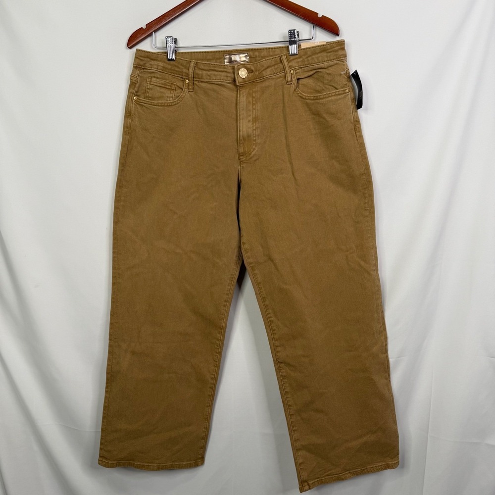 Kut from the Kloth Charlotte High Rise Wide Leg Jeans Camel Tan Size 14 NEW - Picture 4 of 9